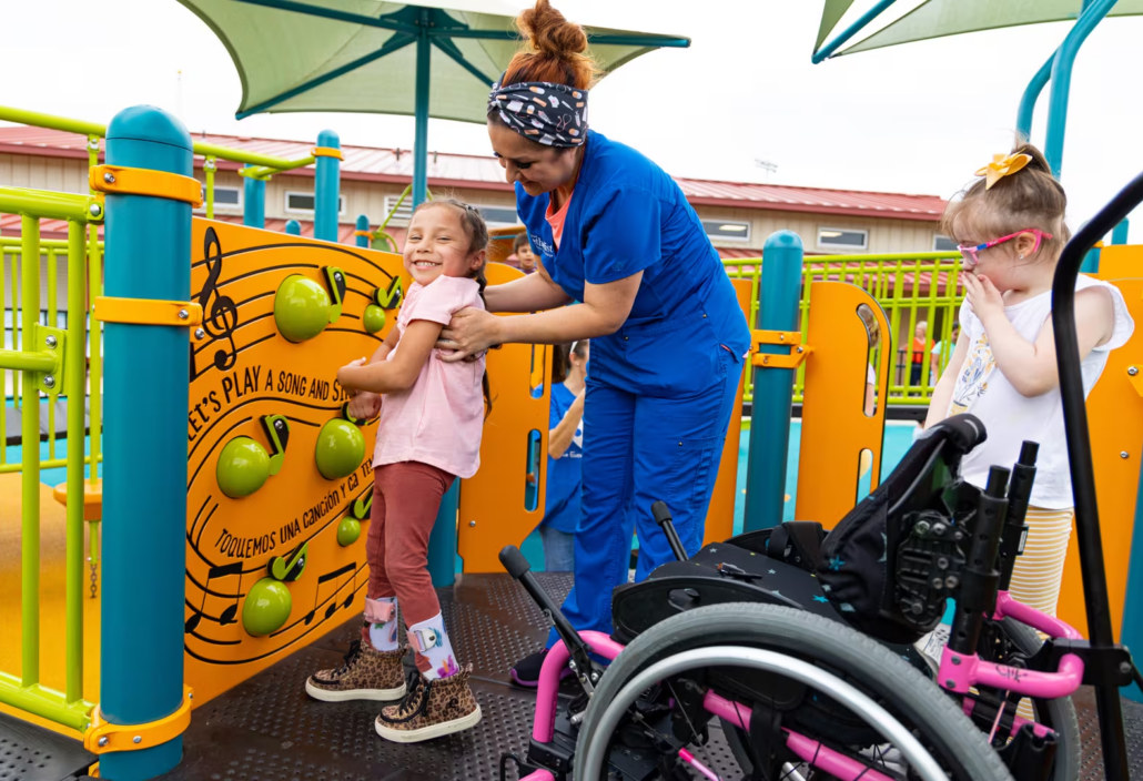 Adult able to help little girl